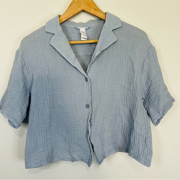 Andie The Margarita Button Up blue mist cotton gauze size small - Picture 2 of 10